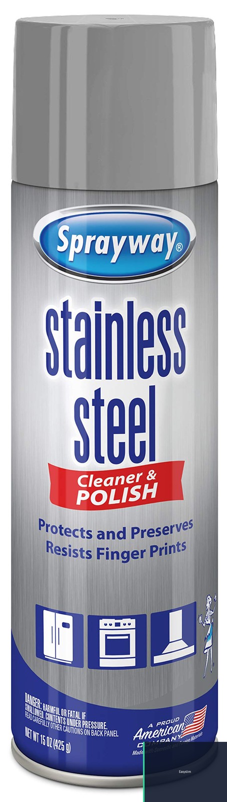 Stainless Steel Cleaner, Water-Based, 15 Fl Oz, Non-Streak, No Drip