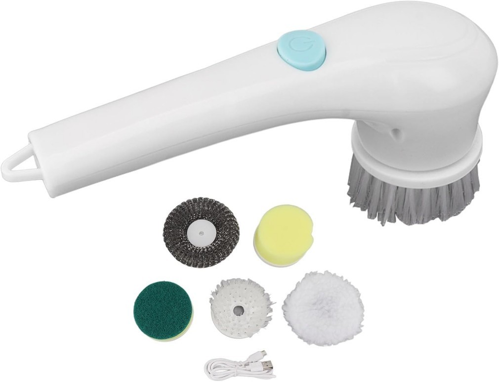 5IN1 Electric Spin Scrubber Cordless Power Cleaning Brush Rechargeable Cleaner-=
