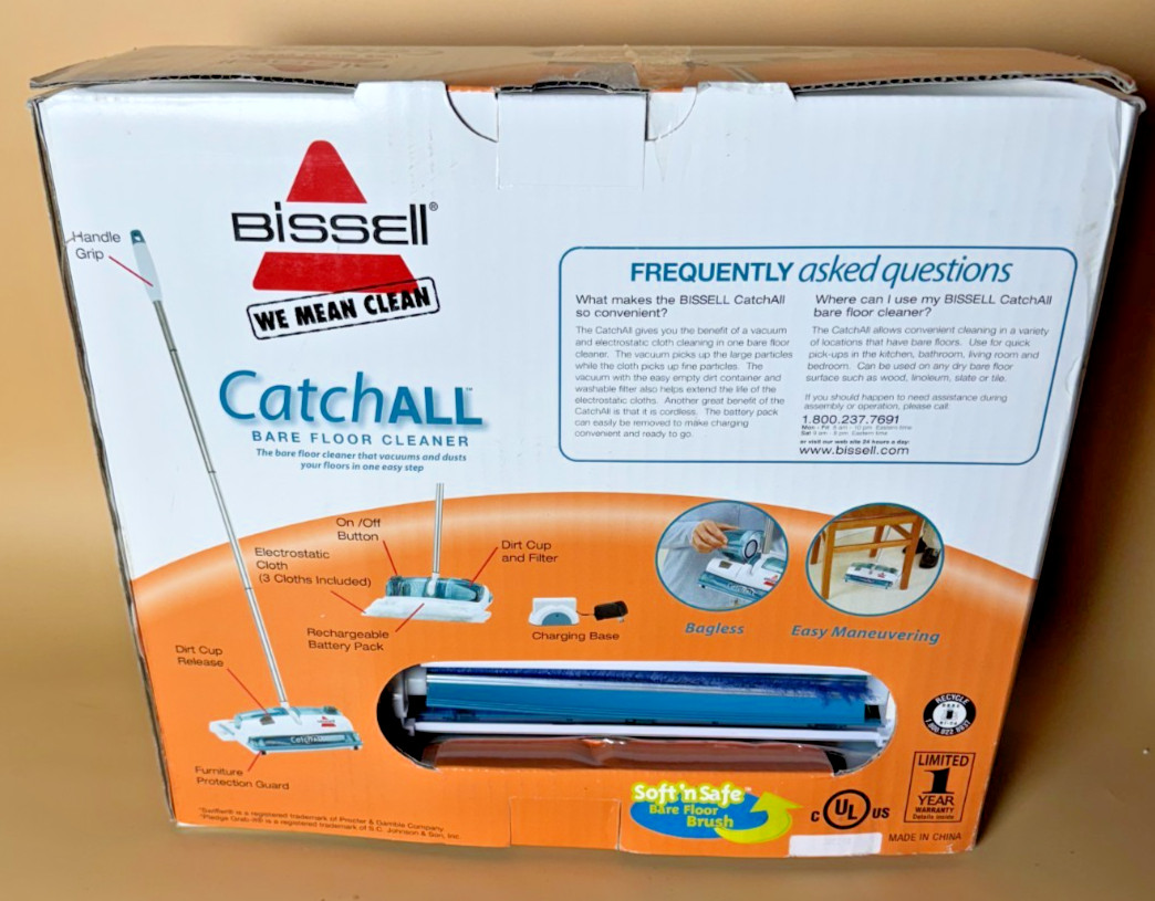 Bissell Catch All Bare Floor Cleaner Vacuums And Dusts Floors Model 3107 New