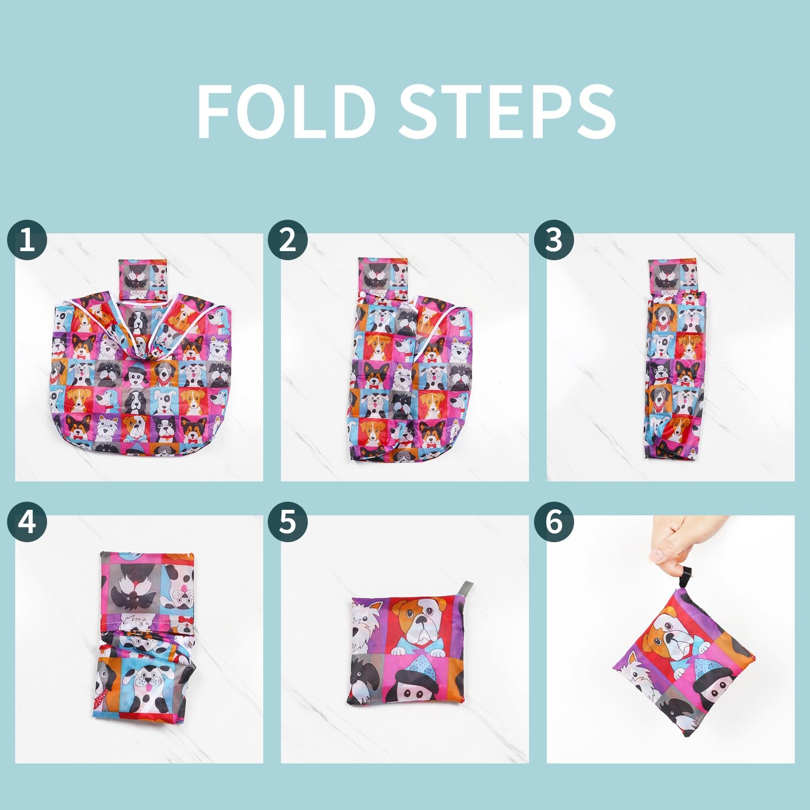 Reusable Grocery Bags 6 Pack Foldable 50lbs Heavy Duty Large Collapsible