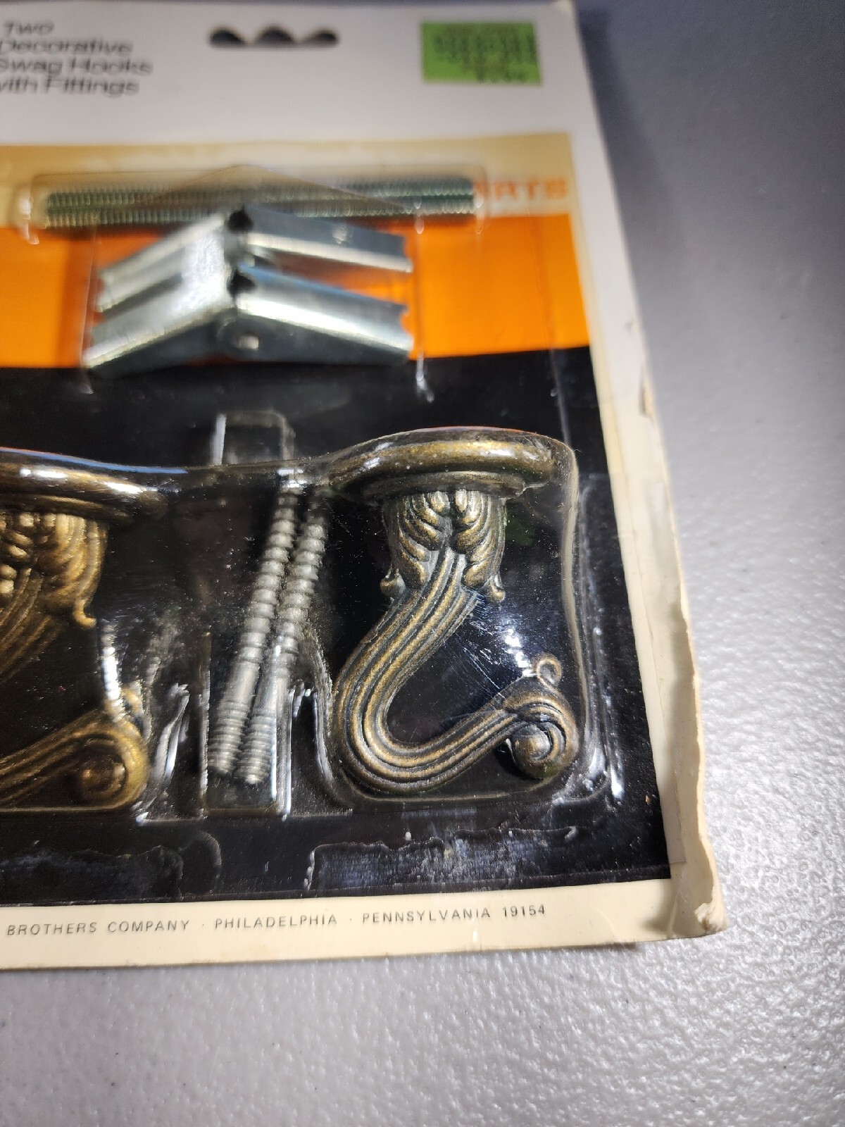Brass Decorative Swag Hooks with Fittings 70s Brass Hooks Plants Art Nouveau