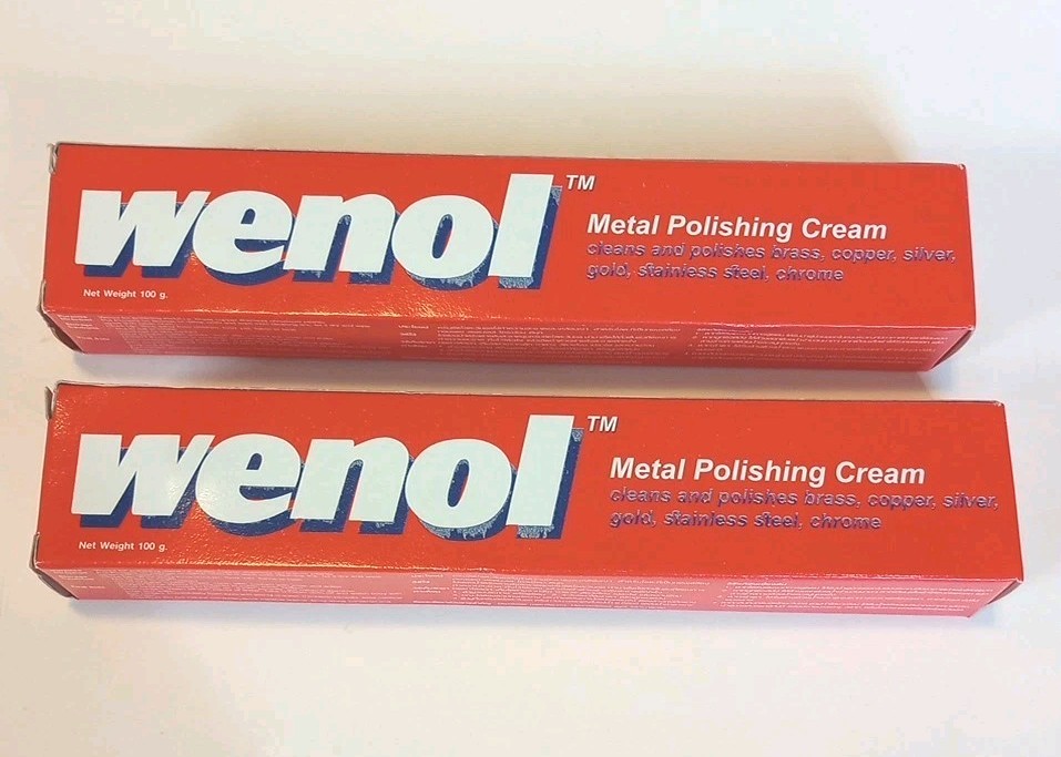 2x RED WENOL METAL POLISH CLEANER ALL FOR BRASS COPPER STAINLESS STEEL TUBE 100G