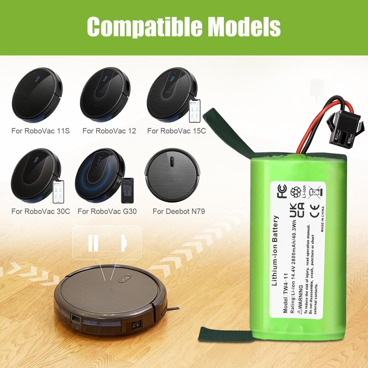 Battery replacement is applicable to robot vacuum cleaner batteries.