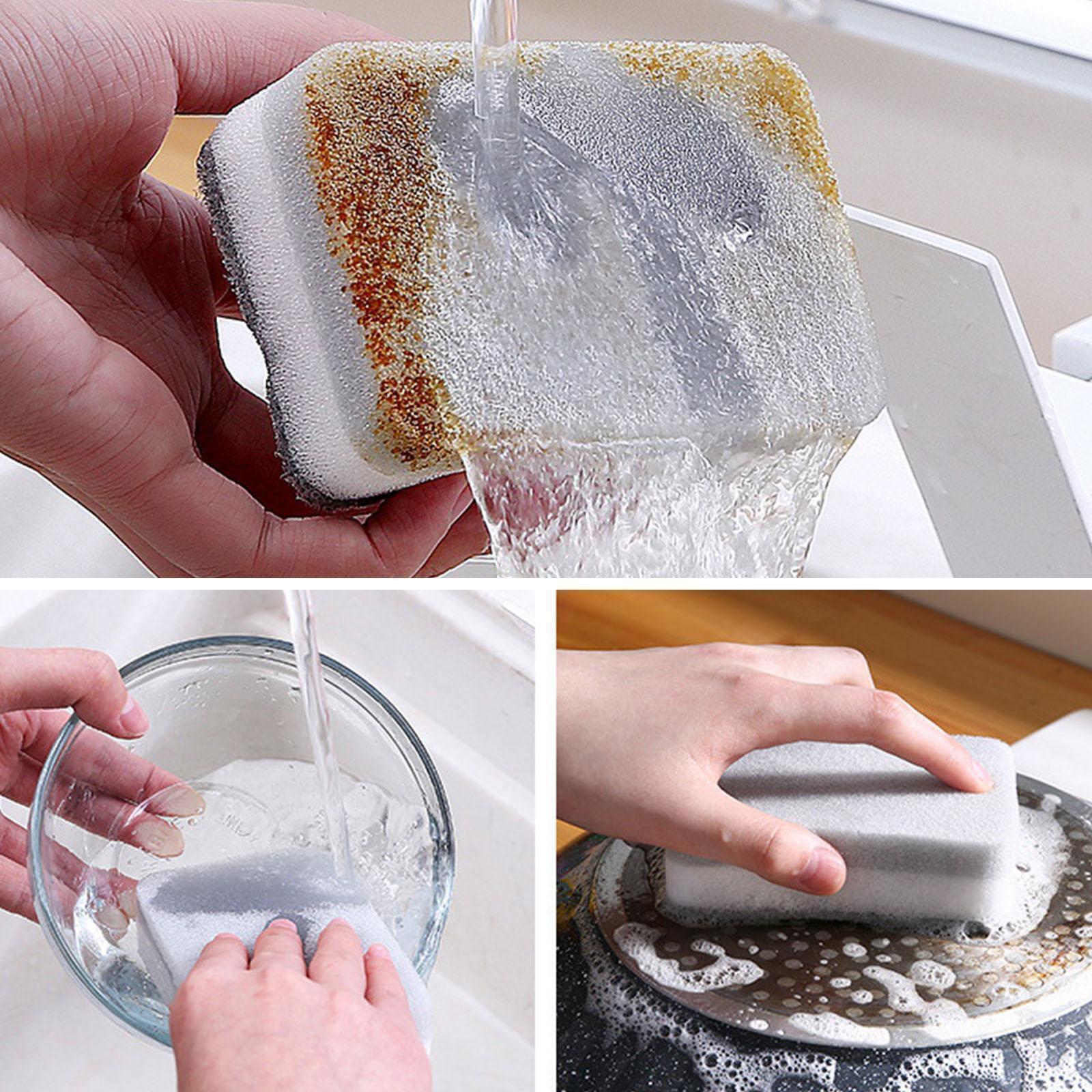 NEW 1Pc Dish Sponge For Heavy Duty Scrub Sponges ual-Sided Sponge Kitchen Q1Z4
