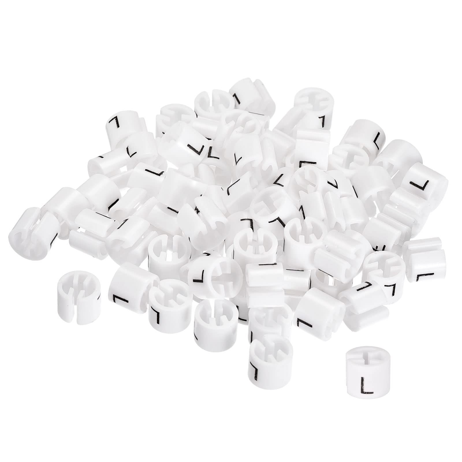 Clothes Hanger Marker L Size Tag Fit 3.5mm Rod White for Garment Clothing Col…