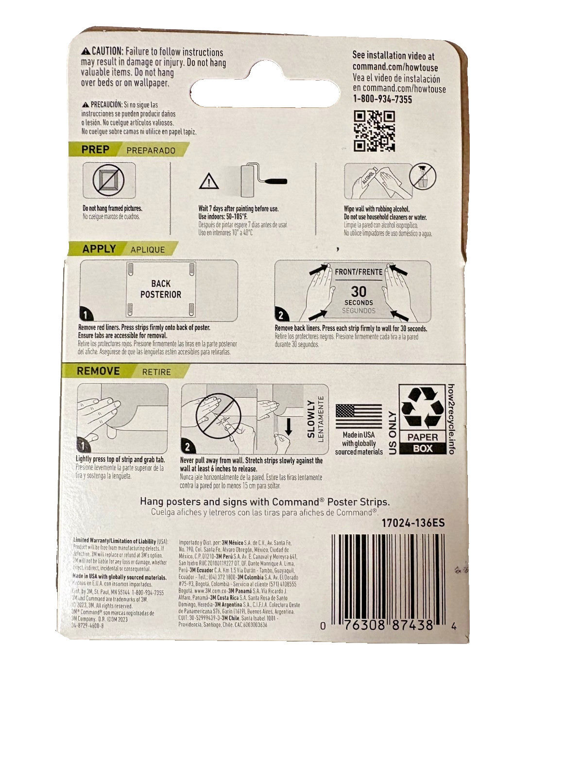 Command Poster Strips Mega Pack, 136 Strips, White