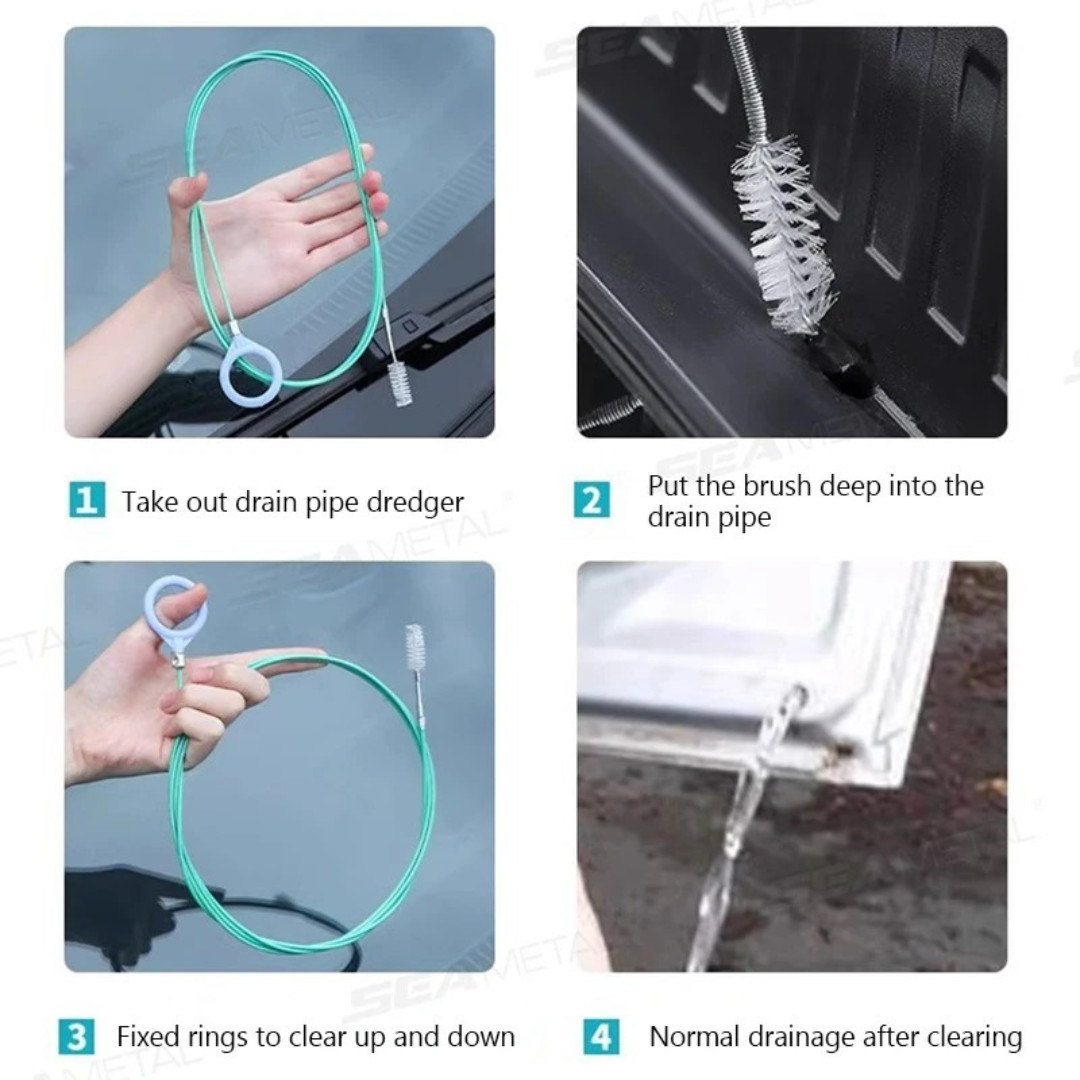 9.84FT Car Sunroof Drain Cleaning Tool Flexible Drain Brush Long Tube Cleaner US