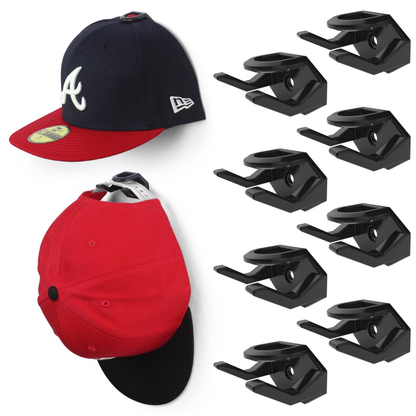 Modern JP Adhesive Hat Hooks for Wall – Minimalist Hat Rack, Dual Hanging Method