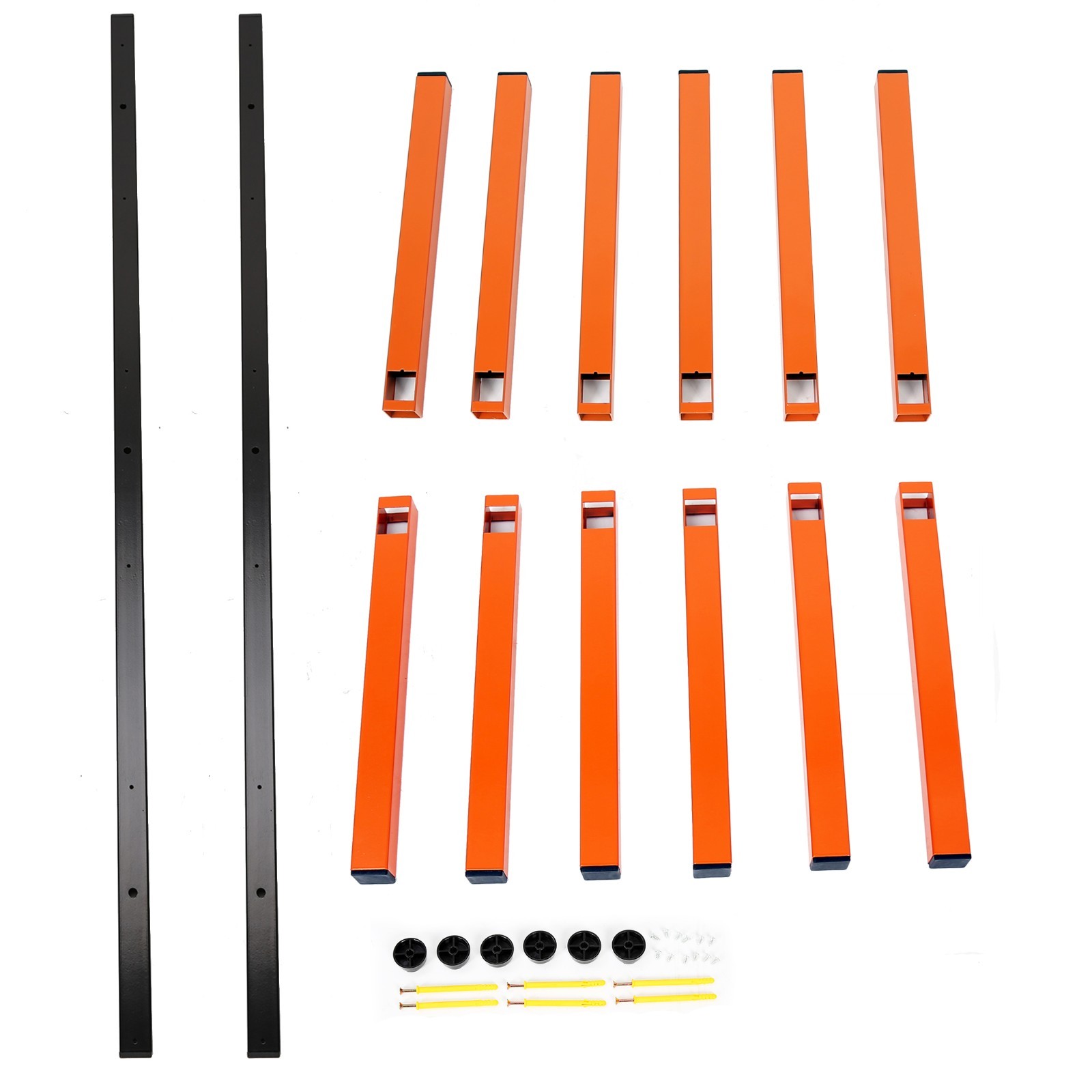 6 Shelf Lumber Storage Rack Wall-Mounted Steel Wood Pipes Rack 660LB New