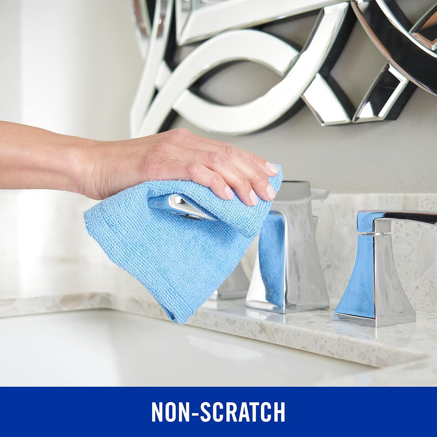 Microfiber Cleaning Cloth 14 X 14 Inches Blue Pack of 24 Washable and Reusable I