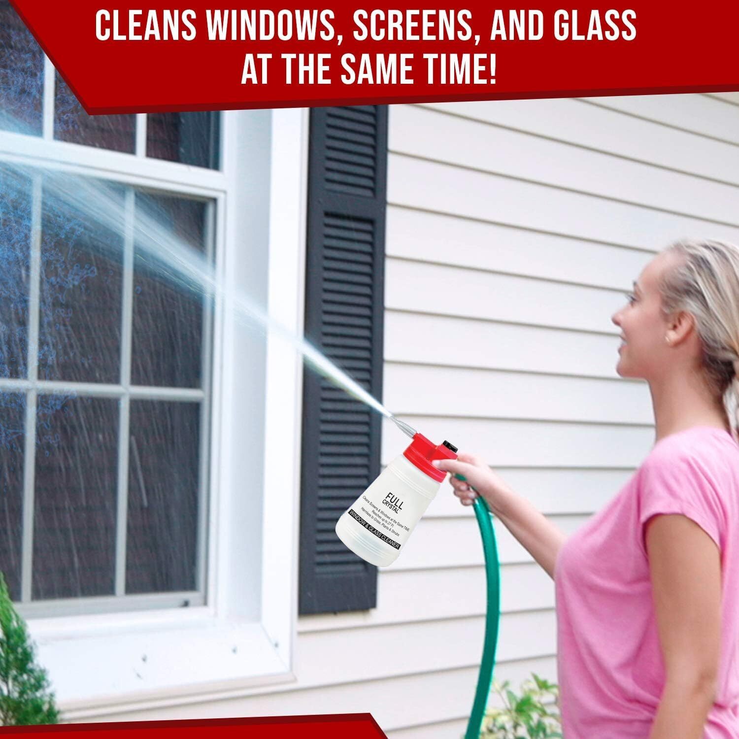 Full Crystal Refill Kit Two 4 Oz. Crystal Powder Exterior Window Cleaner Packets
