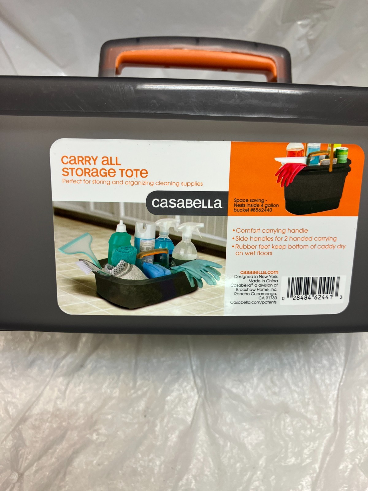 Casabella Plastic Multipurpose Cleaning 1.85 Gallon Caddy, Gray