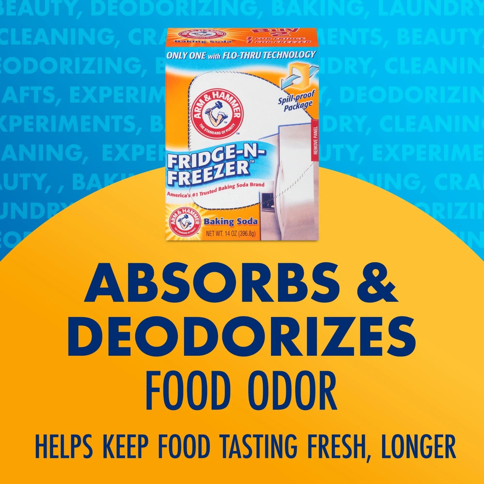 Arm & Hammer Fridge N Freezer Baking Soda Deodorizer 14 oz