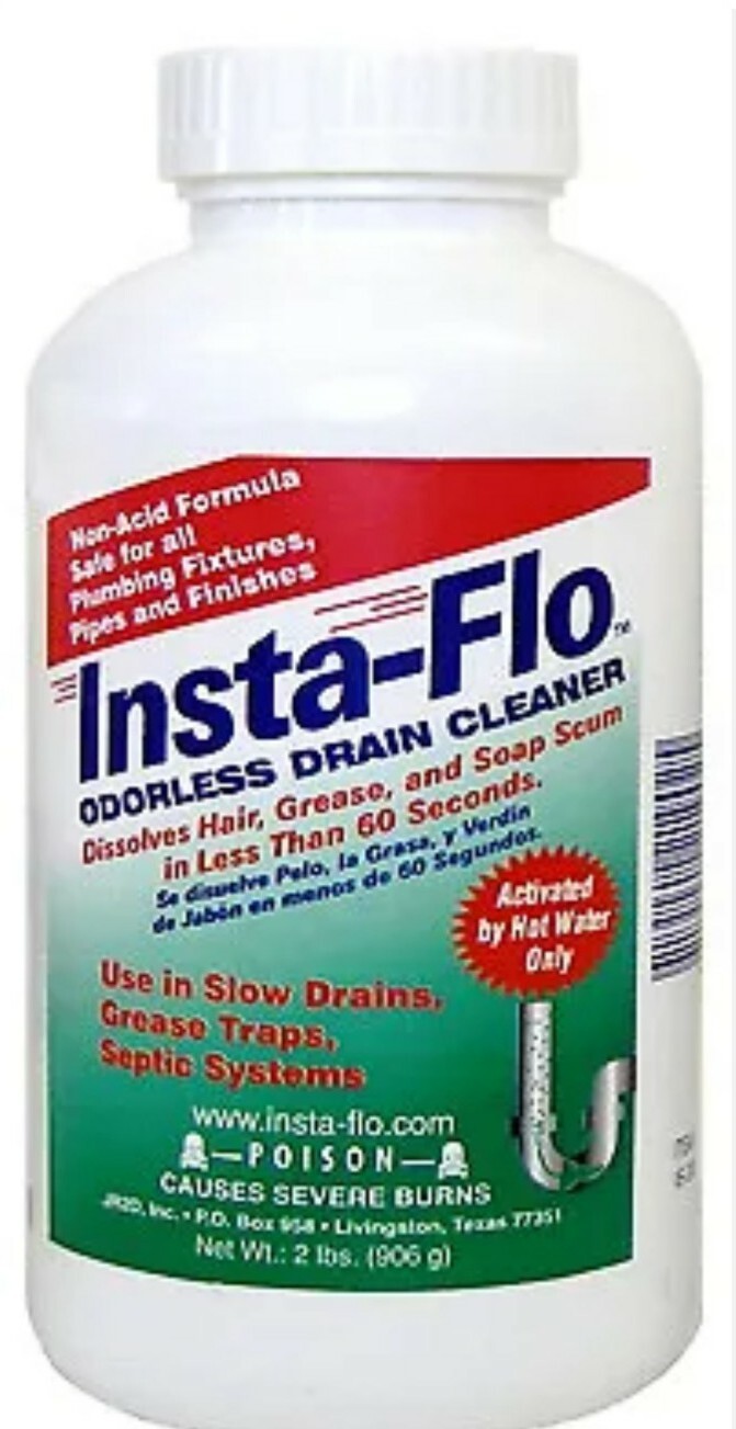INSTA-FLO IS-200 Odorless Drain Cleaner, 2-Lbs. – Quantity 1