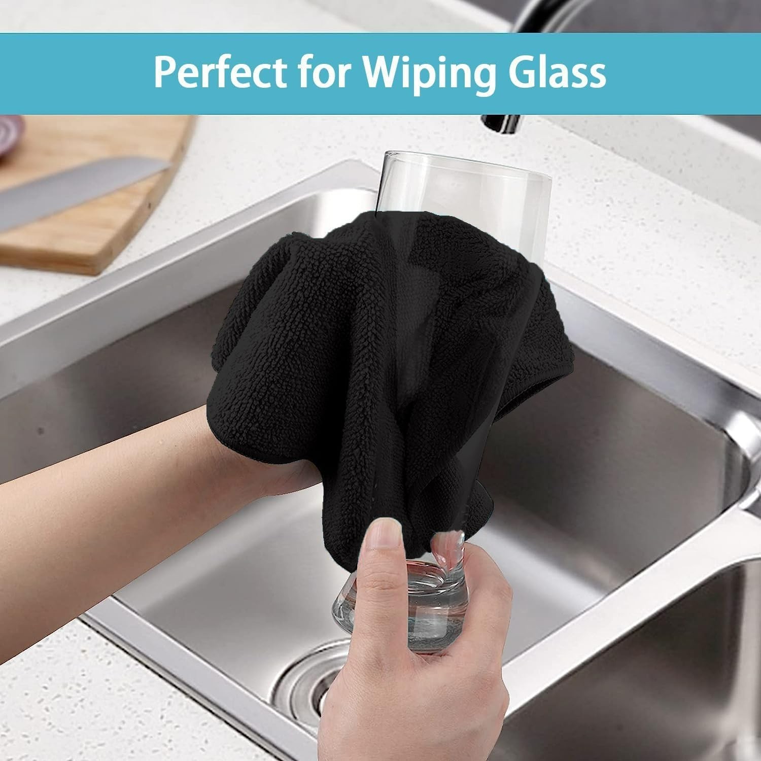 8PK Microfiber Cleaning Cloth, Cleaning Rags for Home, 11.5×11.5in | Reusable…