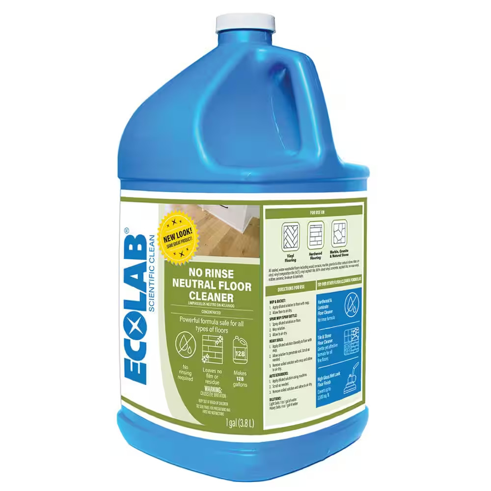 1 Gal. No Rinse Neutral Floor Concentrate Cleaner, Residue Free Formula for Tile
