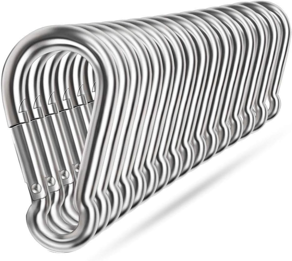16-Pack Heavy Duty 304 Stainless Steel Spring Snap Hooks – Secure Outdoor Gear