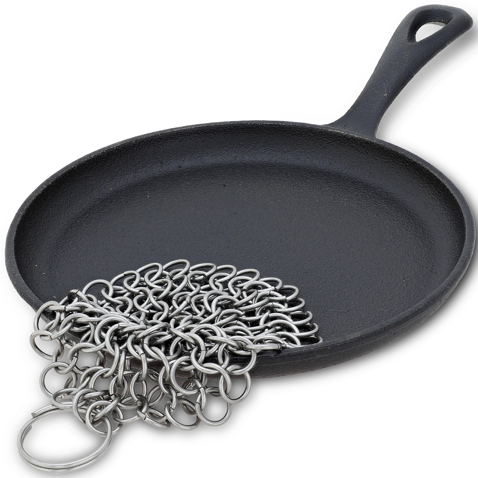 Stainless Steel Cast Iron Cleaner Chainmail Pot & Pan Scrubber Kitchen Cookware