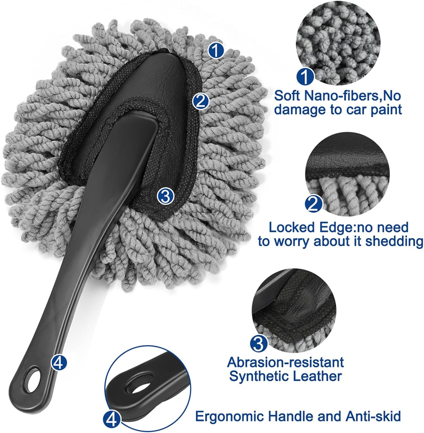 Car Detailing Brush Kit Interior Cleaning Gel Dash Vent Dusting Tools Auto SUV