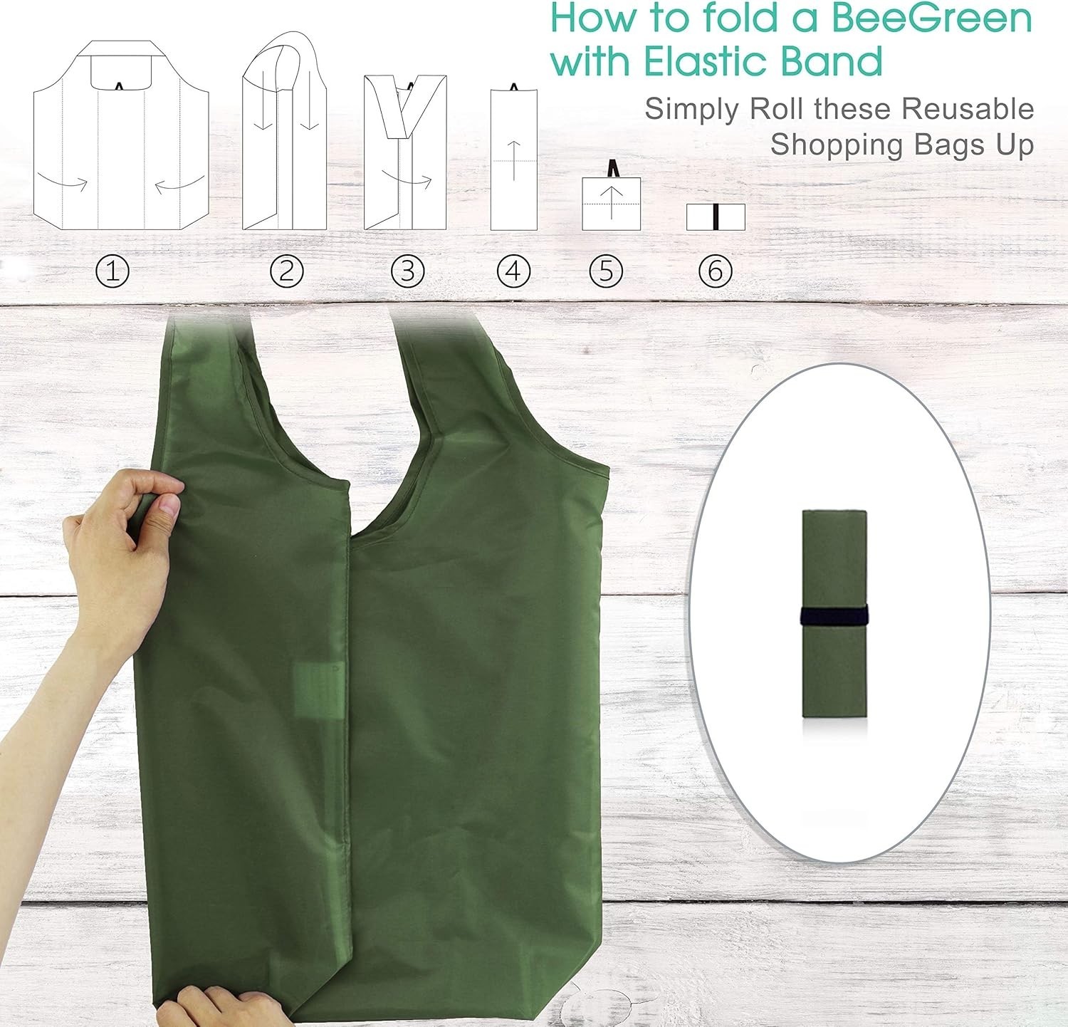 Reusable Grocery Bags Bulk 10 Pack Large 50LBS Polyester Folding Durable