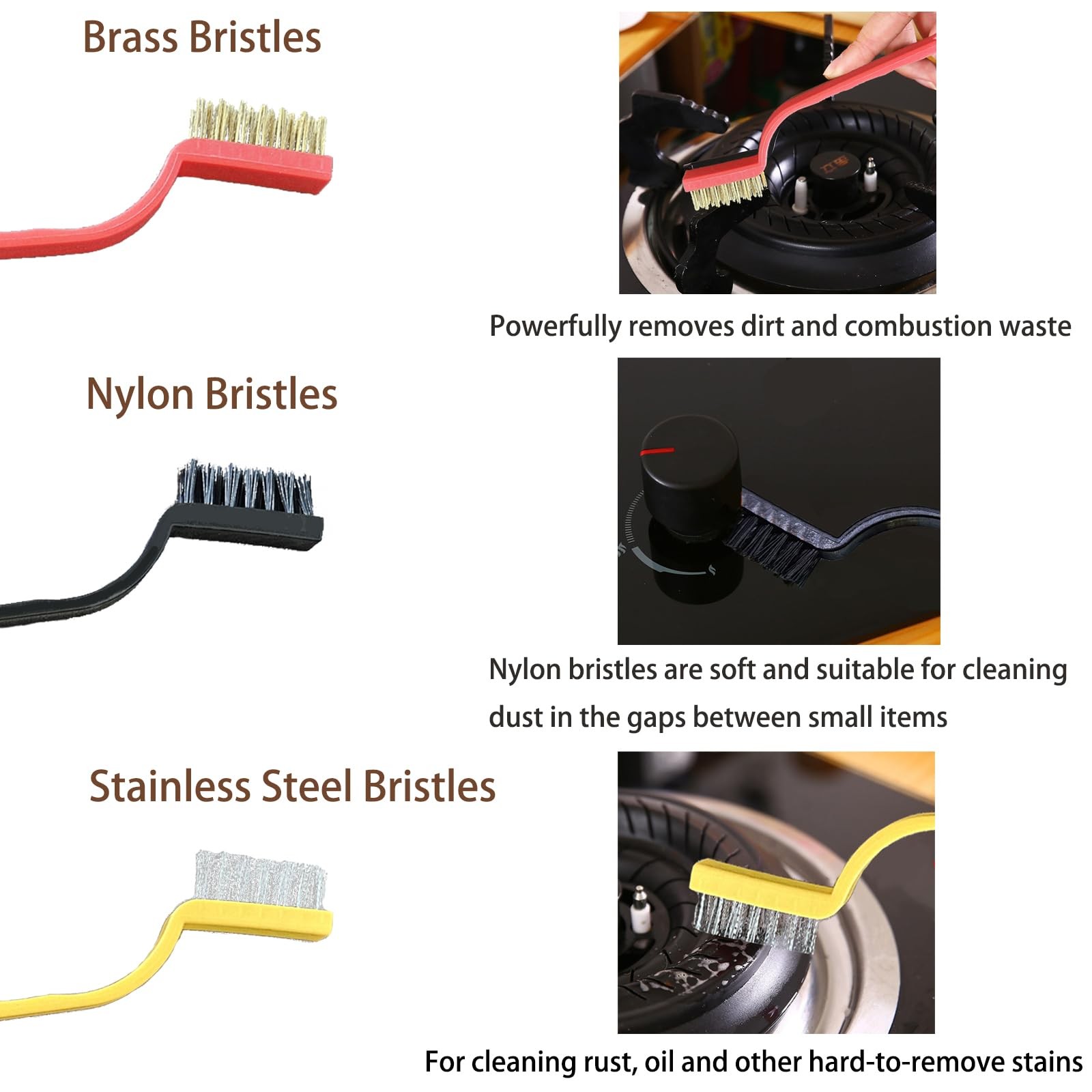 7 Pcs Multi-Purpose Crevice Cleaning Brush Tool for Stubborn Kitchen Grease S…