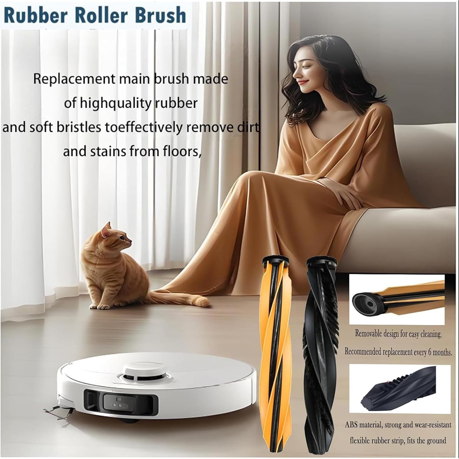 Rollers Brush Replacement for Dreame X50 Ultra L50 Ultra Dreame D20 Plus D20