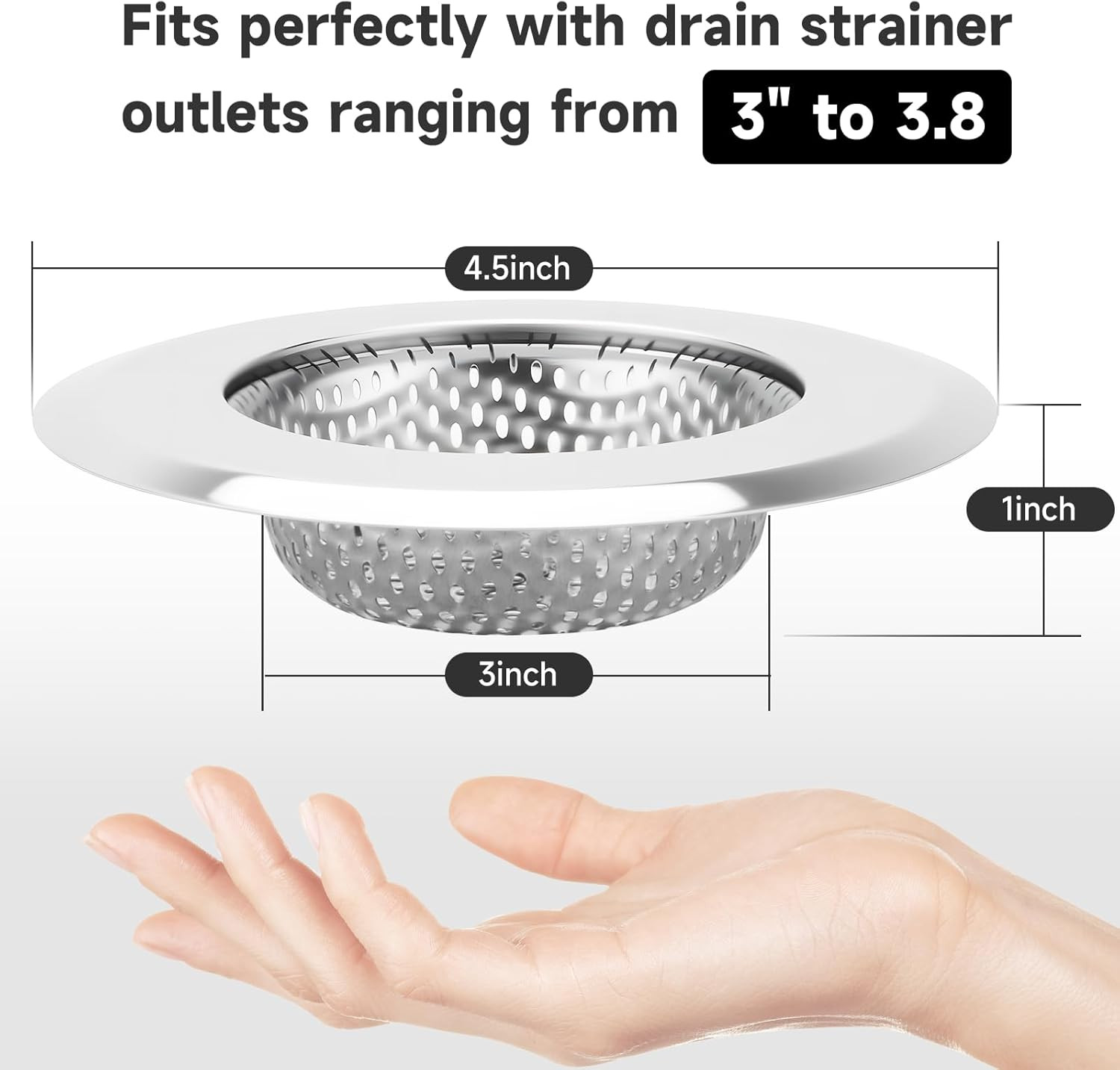 Premium Stainless Steel Kitchen Sink Drain Strainer Stopper – 2 Pack