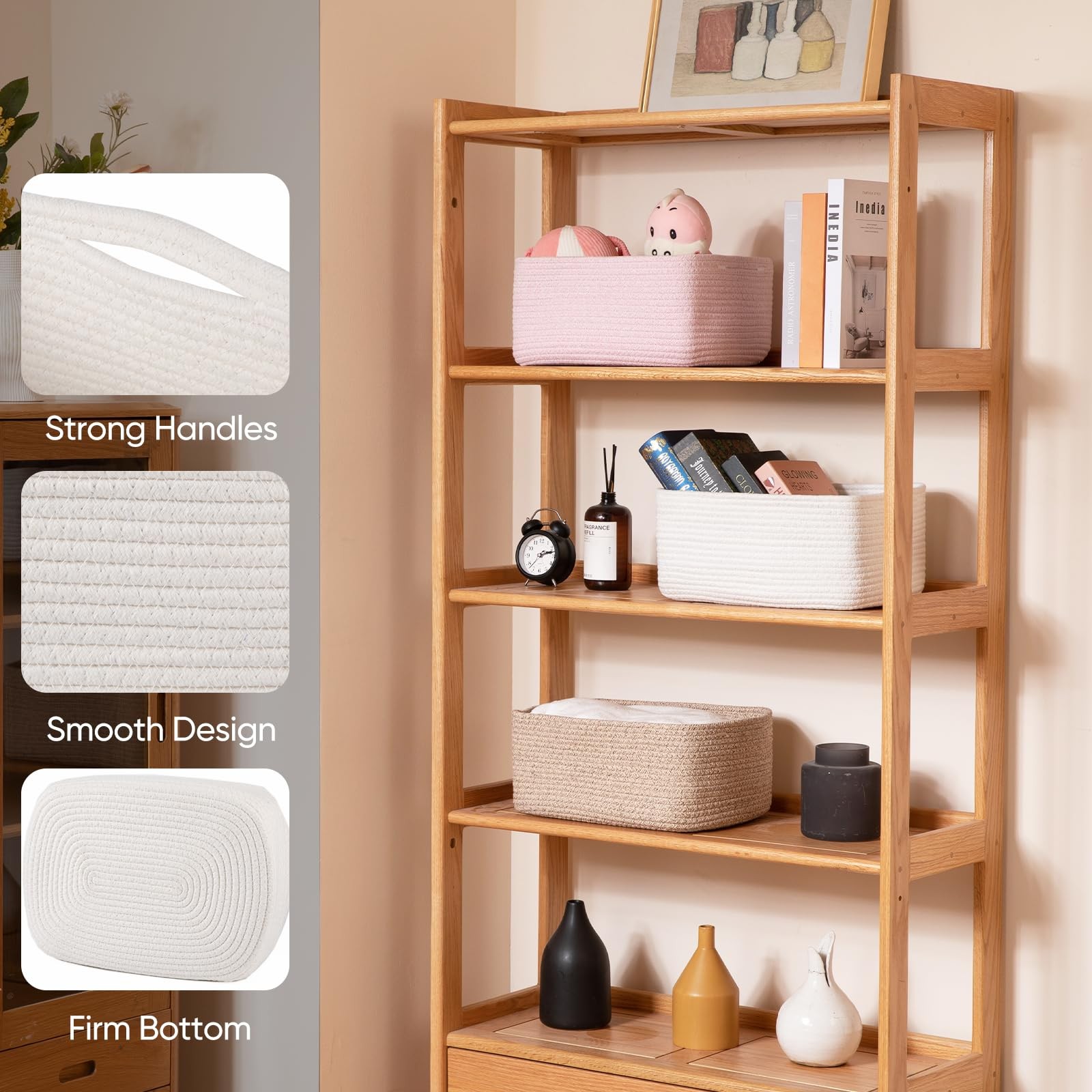 4 Pack 14.17 * 11.02 * 6.3IN Storage Baskets for Organizing Shelves, Woven Ro…