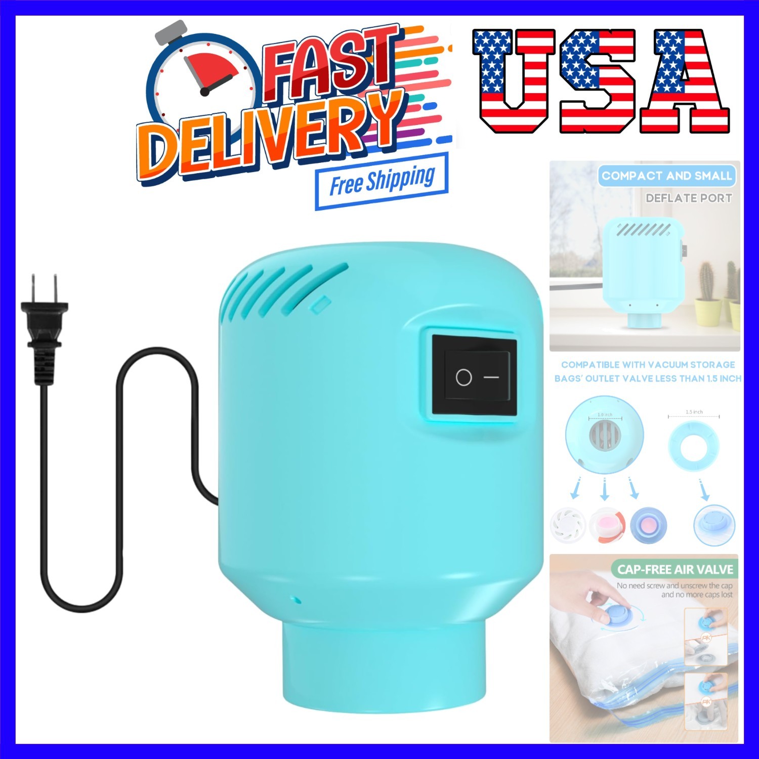 Electric Air Pump for Vacuum Storage Bags Space Saver Vacuum Storage Bag Pump…
