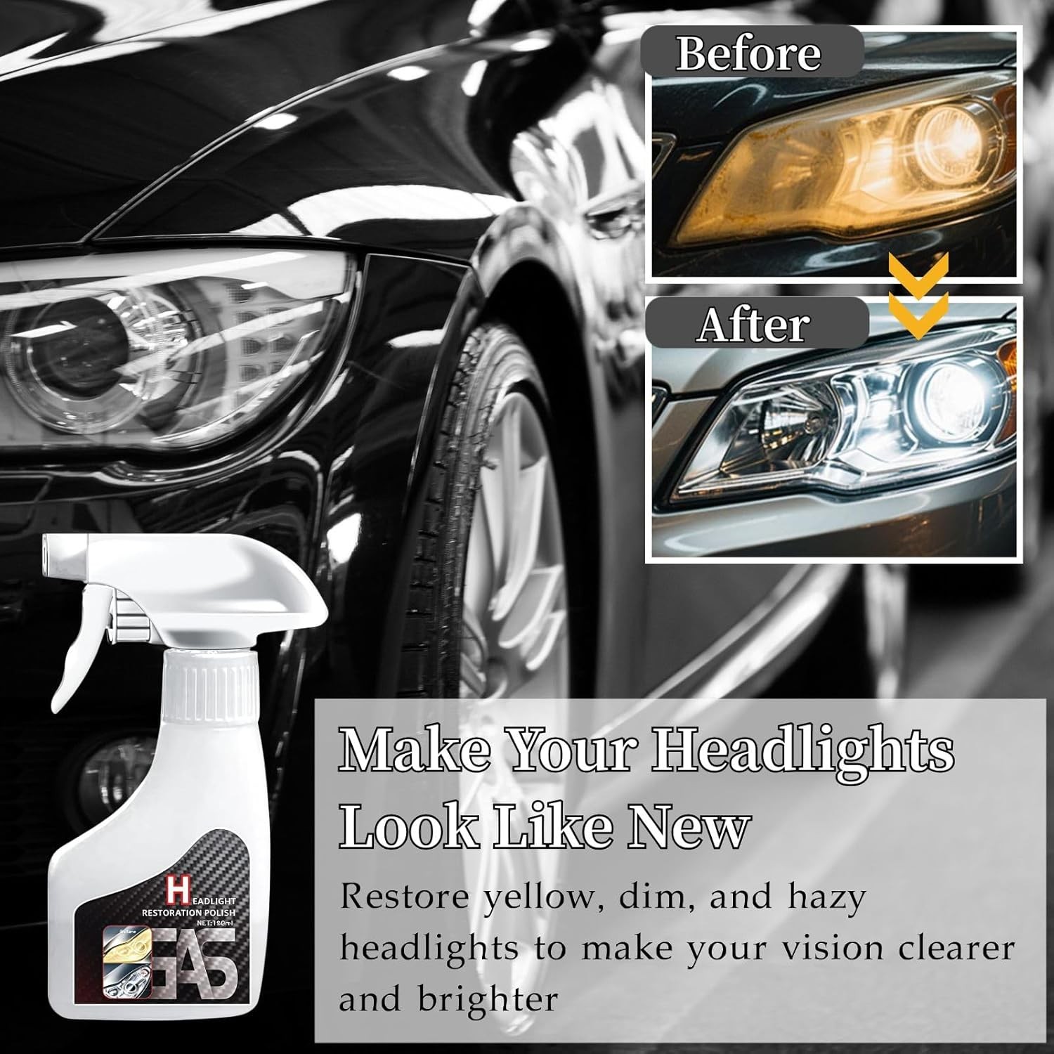 Automotive Headlamp Restoration Fluid Kit, 2025 New Automotive Headlamp Restorat