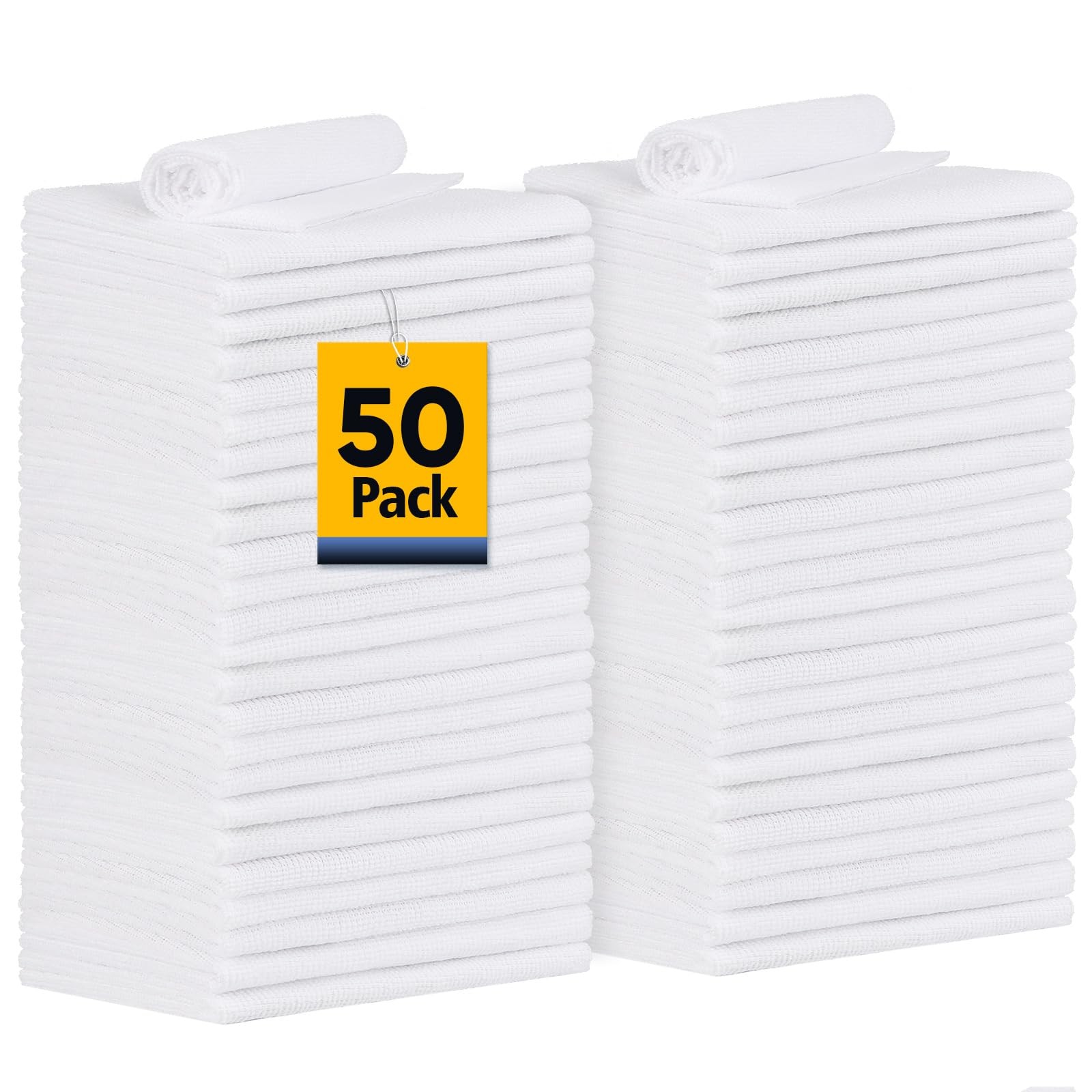 Towel Rags, 50 Pack Reusable Rags Bulk Microfiber Cleaning Cloth Lint Free Cl…
