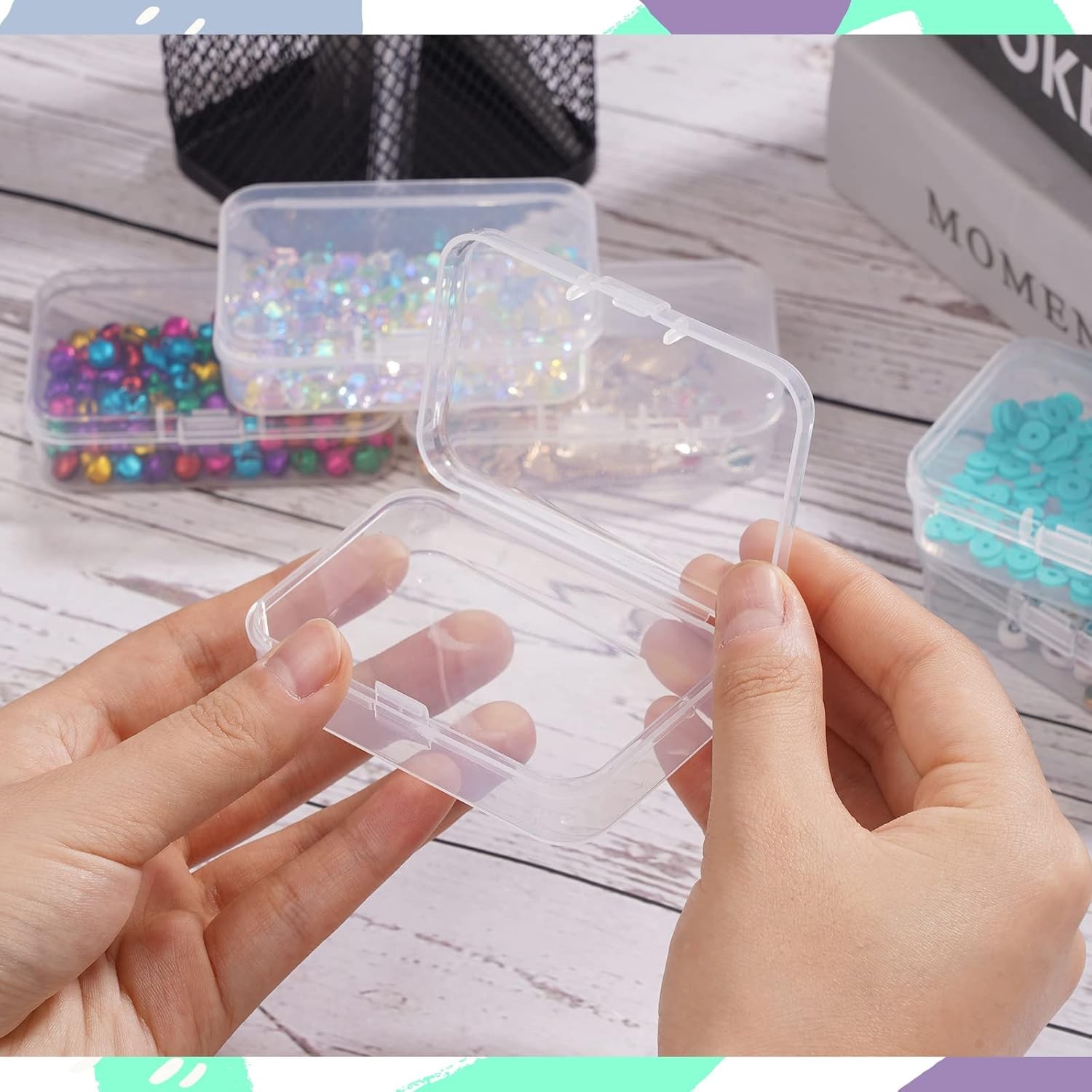 Small Plastic Storage Box Lidded Case Container Coin Screws Jewelry Travel Beads