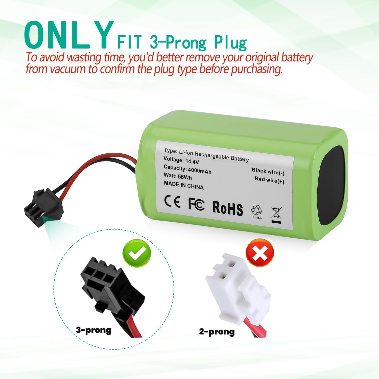 14.4v Battery Ecovacs Deebot N79 N79S 500 DN622 Eufy 11 11S 15 15C 15S 25C 30