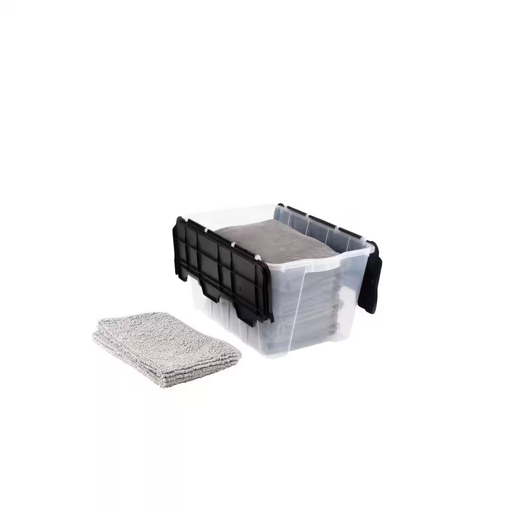 Clear 12 Gal. Flip Top Storage Tote