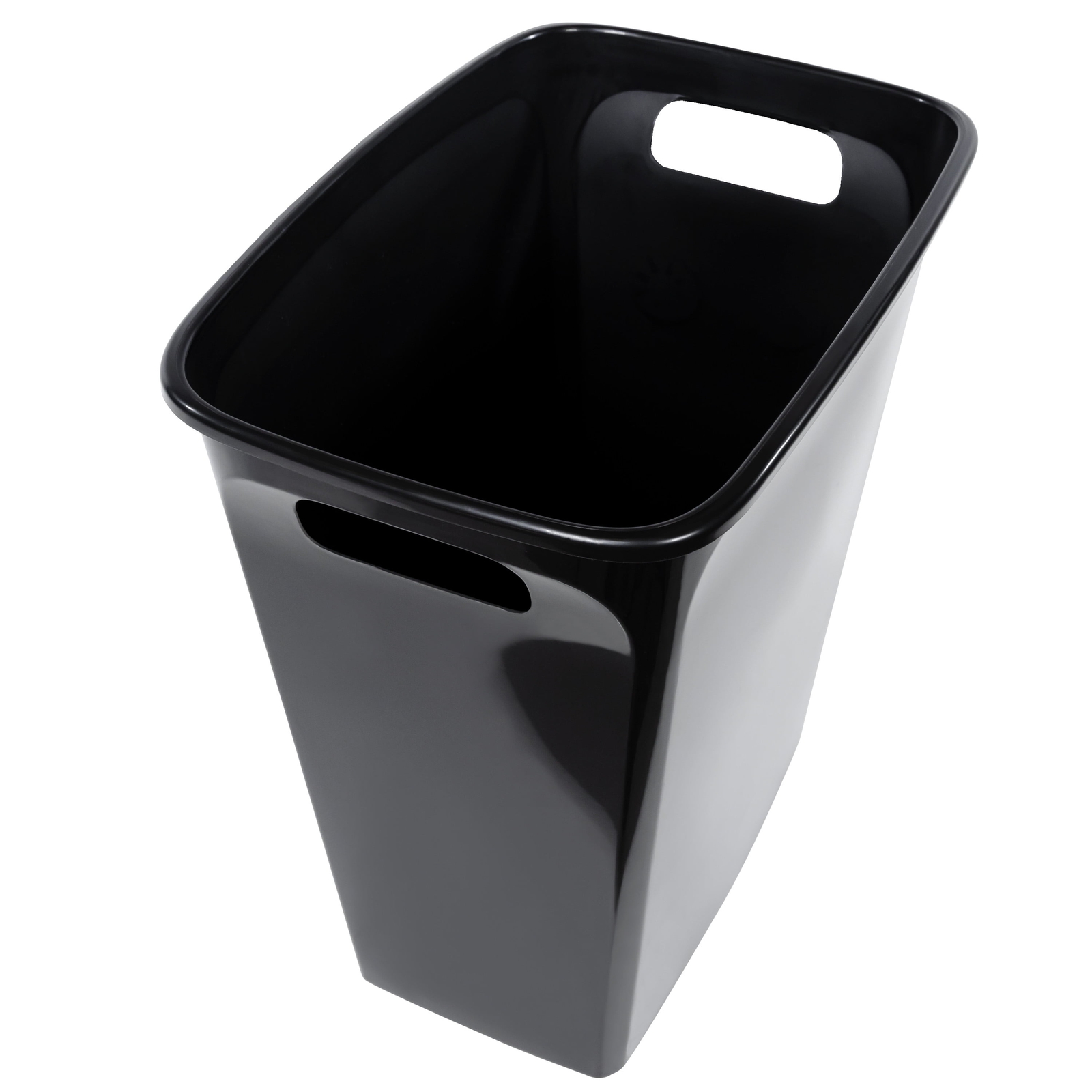 8.8 Gallon Trash Can, Plastic Handled Office Trash Can, Black