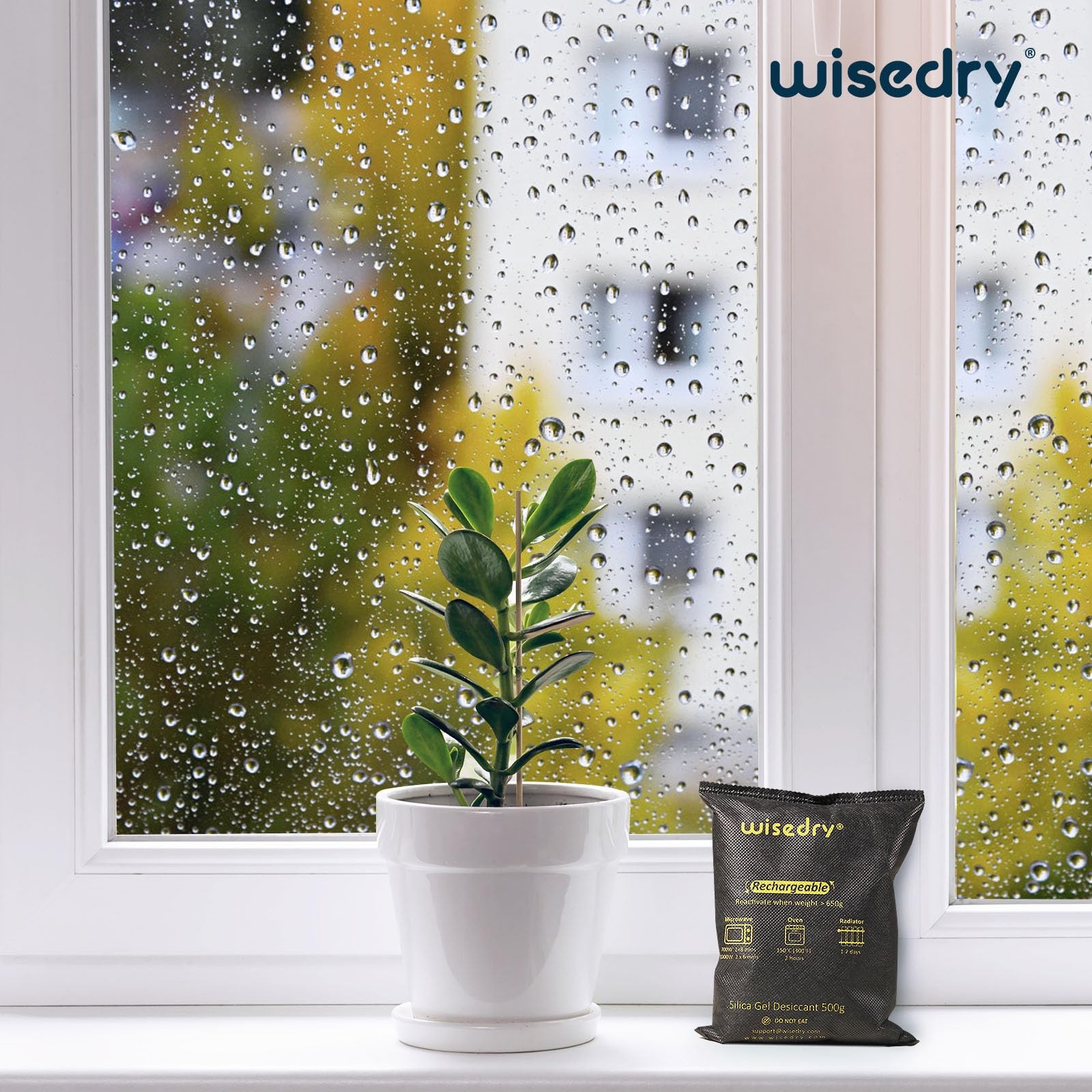 wisedry 2 x 500 Gram [2.2 lbs] Rechargeable Silica Gel Car 500 Gram, Black
