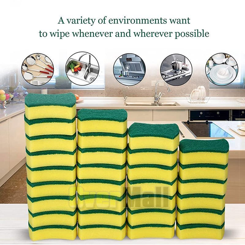 6-72 pcs Scrub Scrubbing Sponges Kitchen Cleaning Non-Scratch Stove Dish Sponge