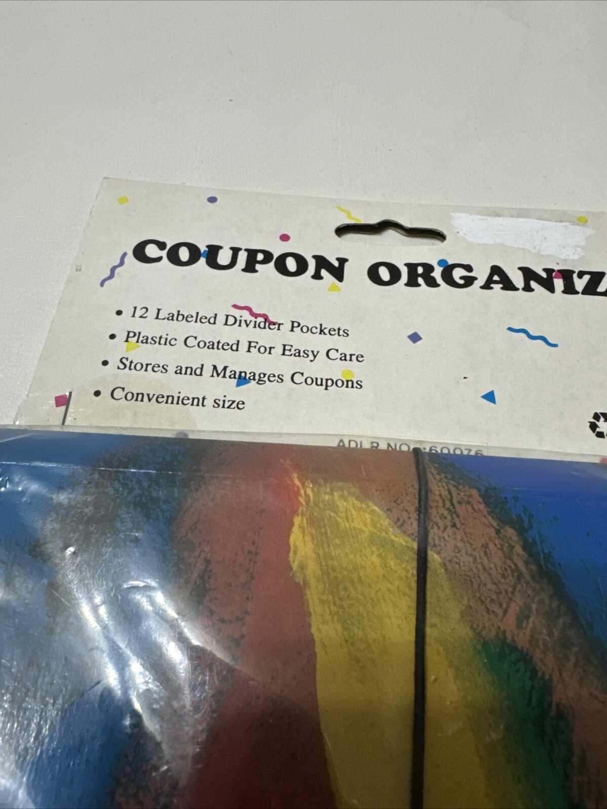 Vintage NOS Coupon Organizer 12 Labeled Divider Pockets 80’s Paint Multicolored
