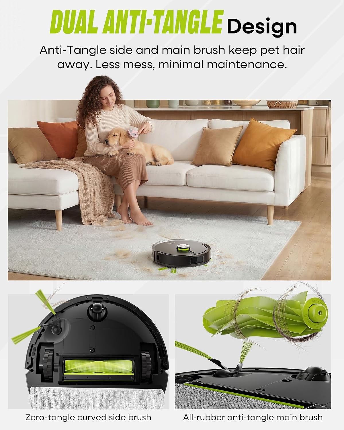 MONSGA Robot Vacuum Mop Self-Empty 8000Pa LiDAR Pet Hair App Voice Control