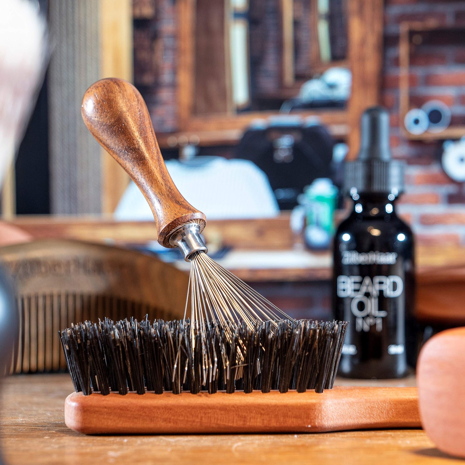 ZilberHaar Brush Cleaner – Beard and Hair 1 Count (Pack of 1), Rosewood