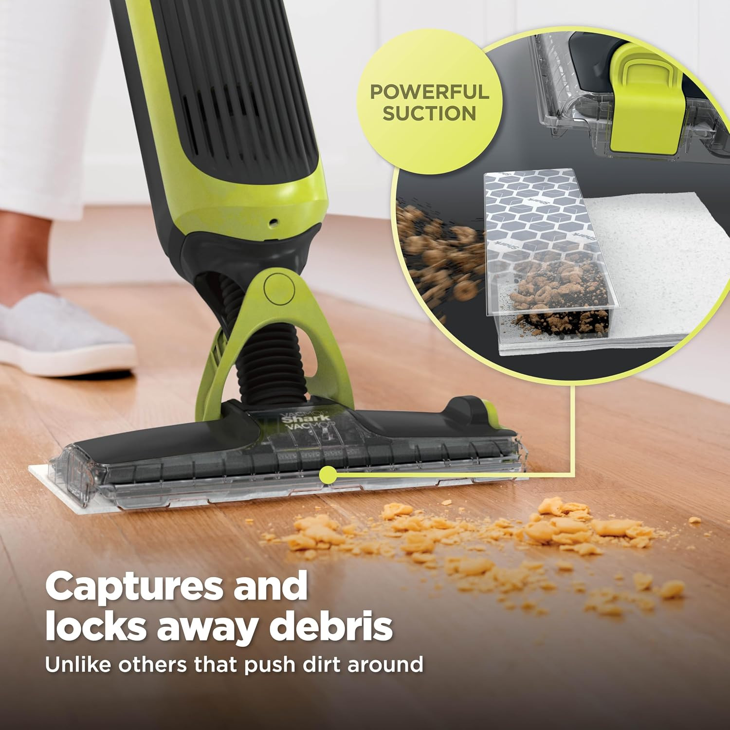 Shark VACMOP Cordless Vacuum & Spray Mop, Gray, VM180 | Hard Floor Cleaner
