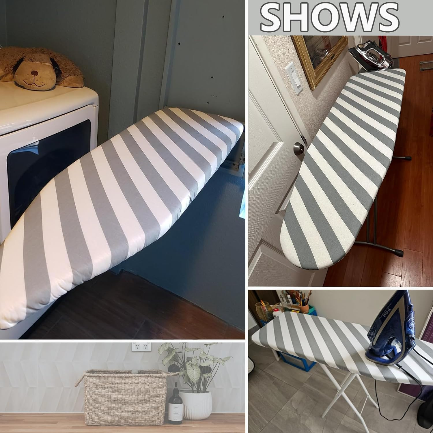 Ironing Board Cover 42×12 Heavy Duty Silicone Scorch Resistant Pad Fit