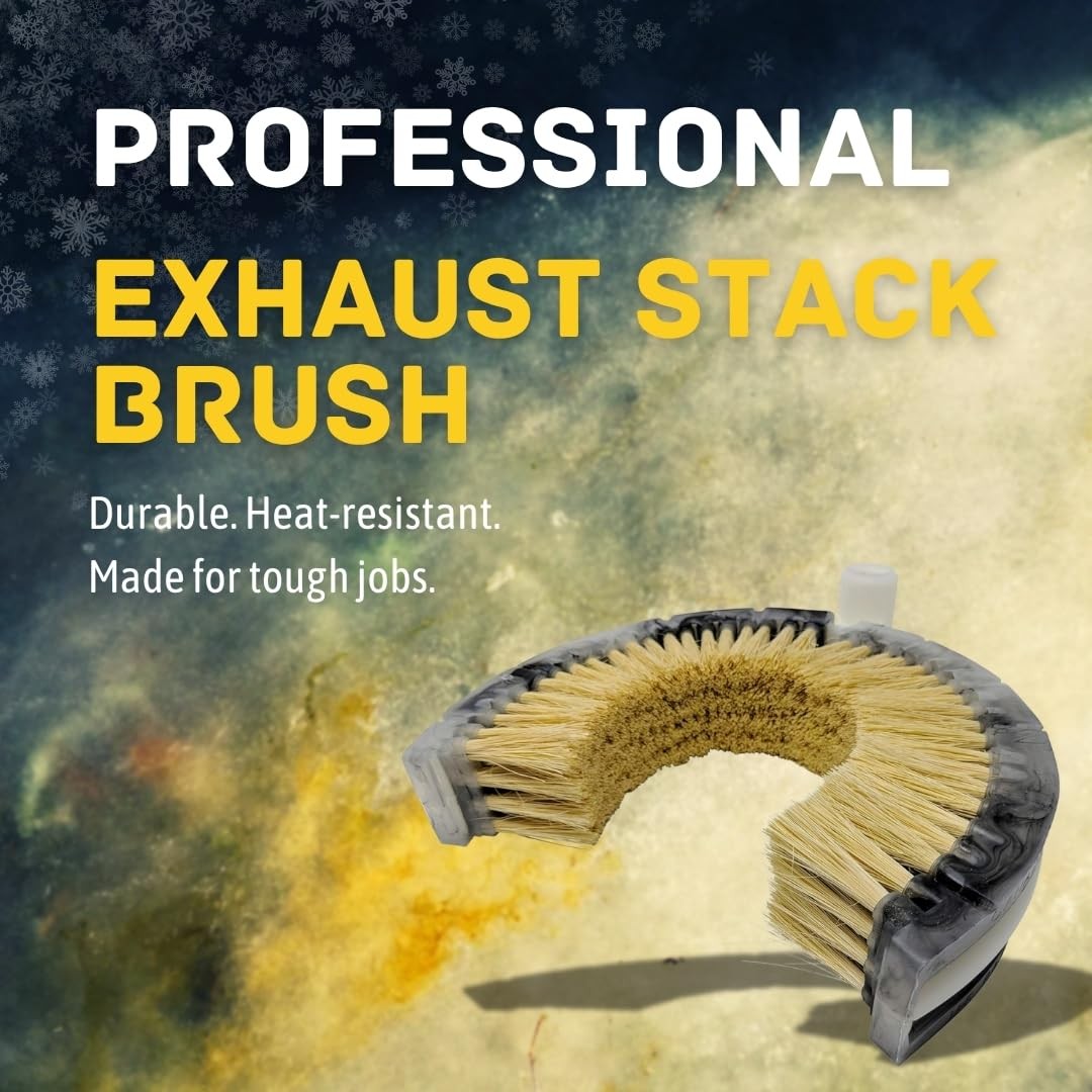 Curved Wash Brush for Exhaust Stack Pipes with Natural Tampico Fiber, Truck C…