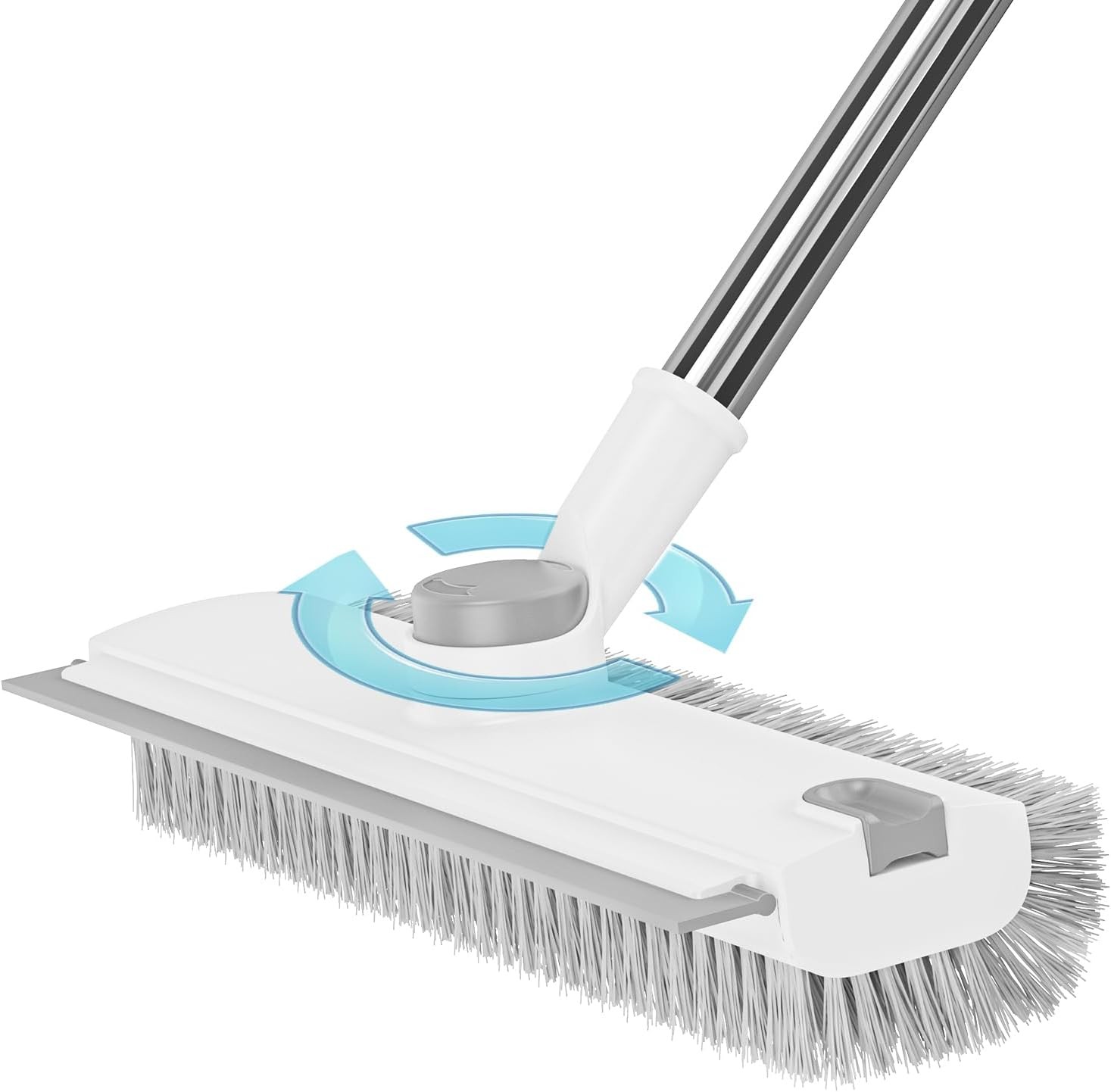 Floor Scrub Brush with Long Handle:3 in 1 Heavy-Duty Floor Scrubber Brush – Blue