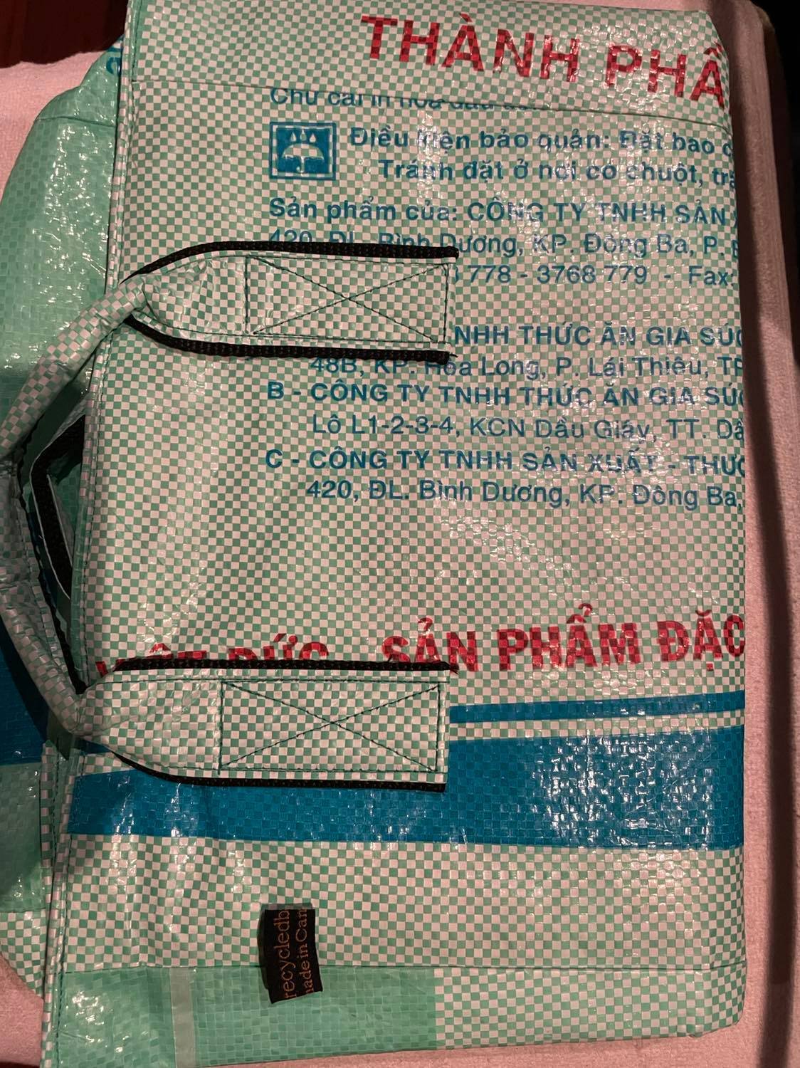 Recycled Laundry Basket made from Recycled Fish Feed Bags in Cambodia Fair Trade