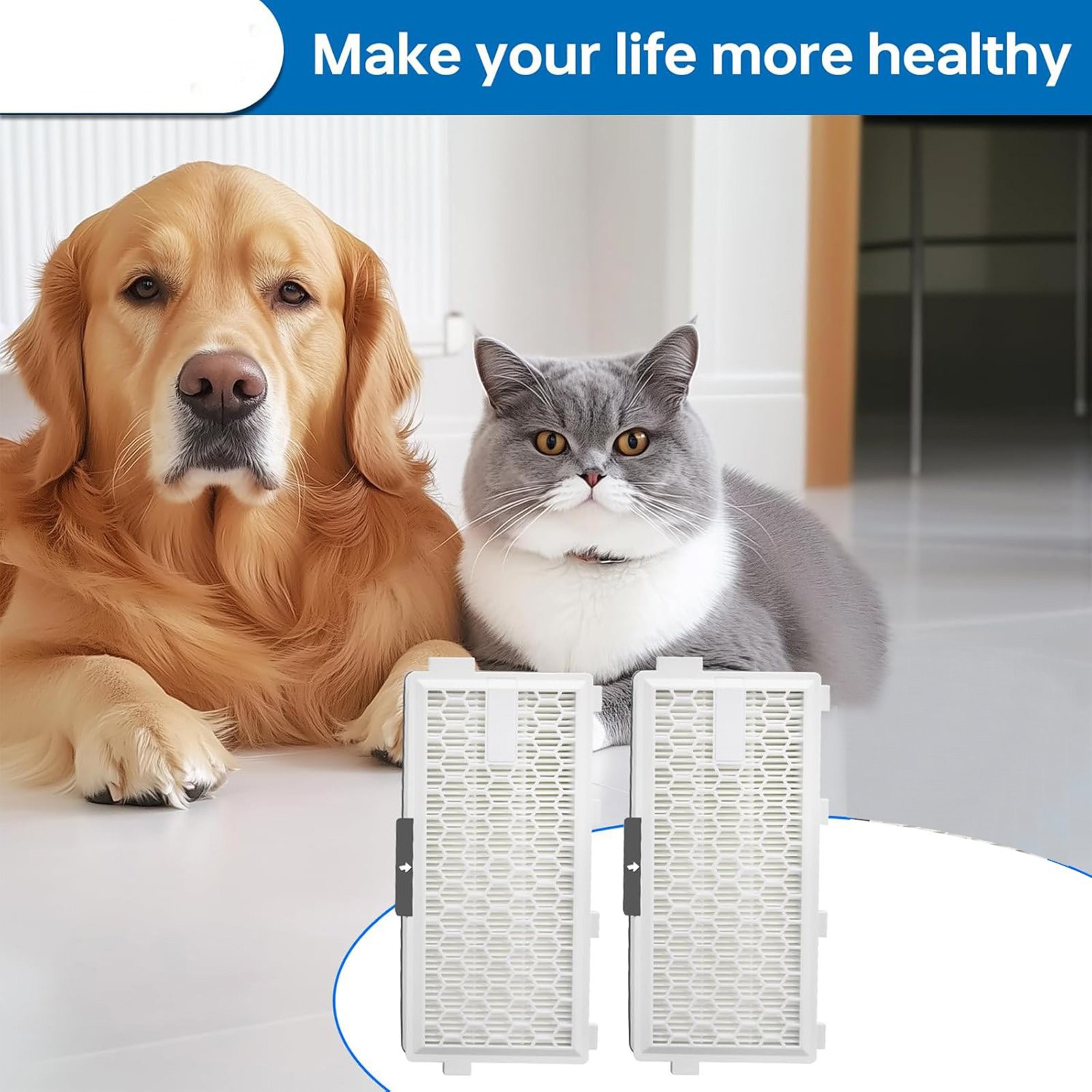 2* HEPA Replacement Filters For Miele AirClean Complete C3, Compact C2;