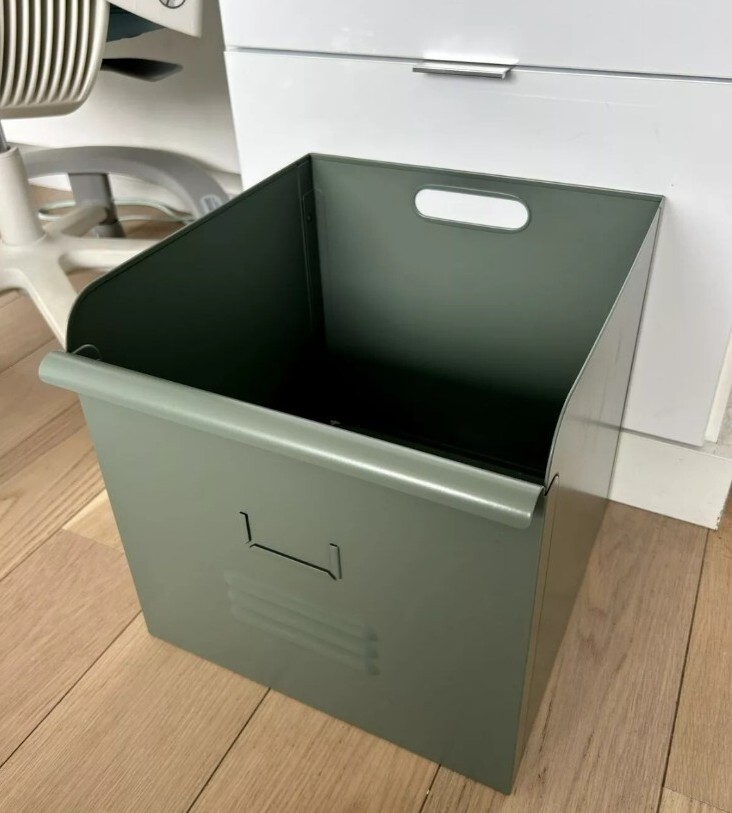 IKEA REJSA Metal Storage Box, 604.577.89 Gray-Green, 12½×13¾×12½”, New In Box