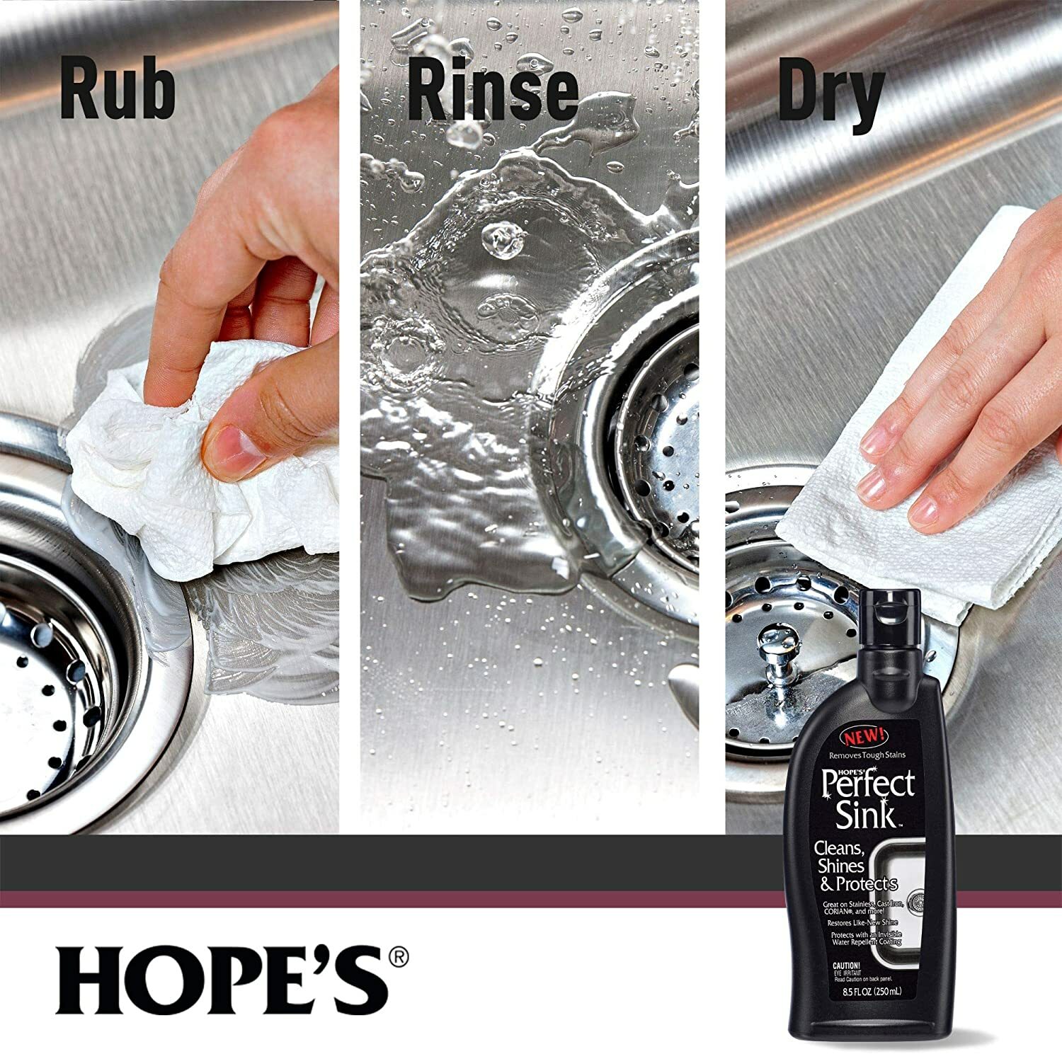 HOPE’S Perfect Sink Stainless Iron CLEAN SHINE & PROTECT Water Repellent Coating