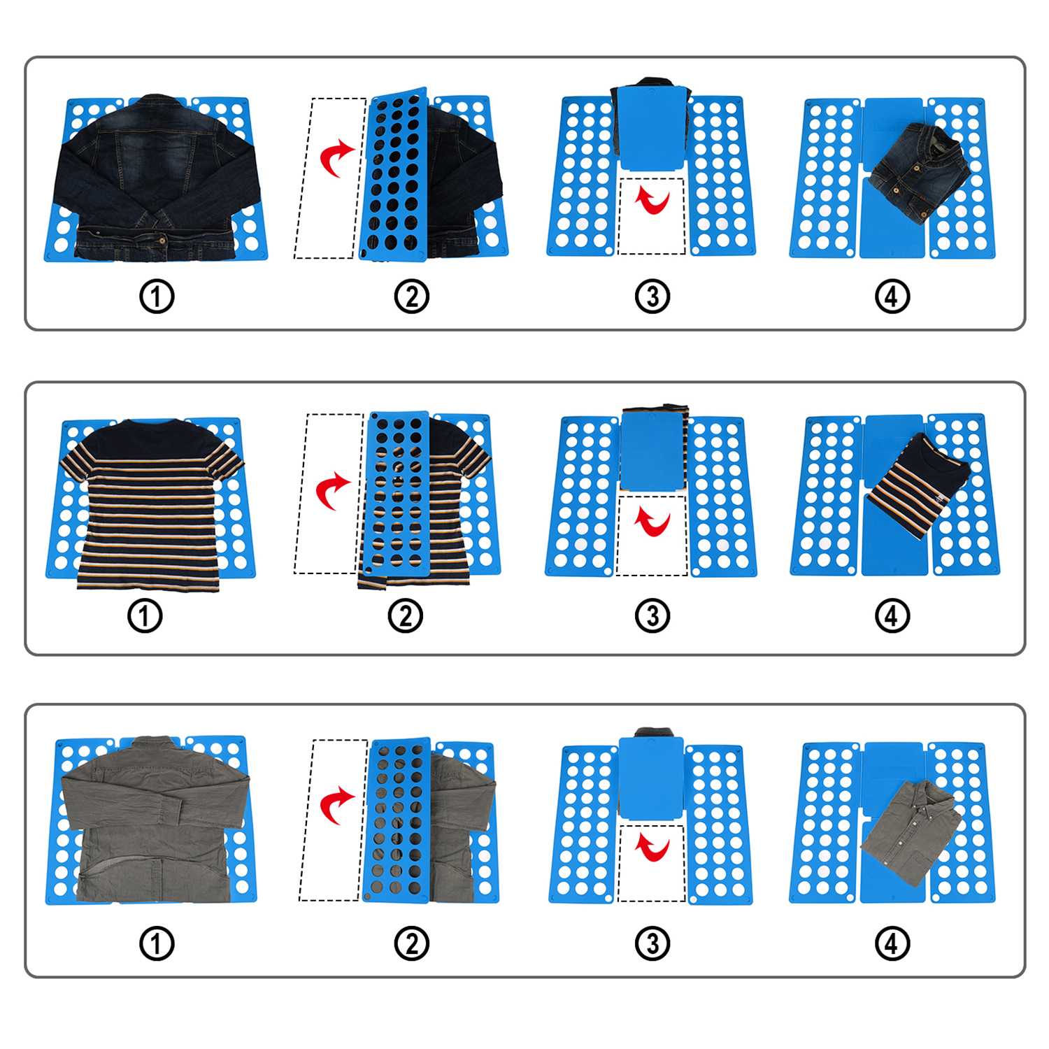 Adjustable T-Shirt Clothes Fast Folder Folding Board Laundry Organizer For Adult