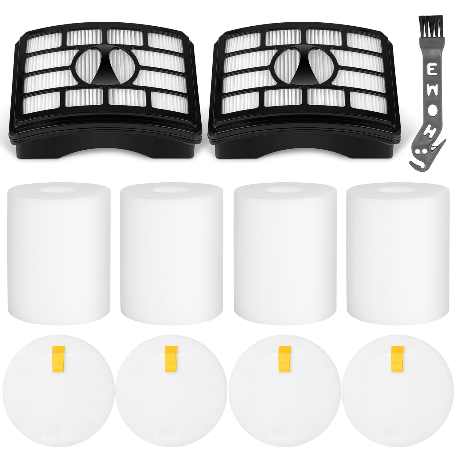 Jollsung NV500 Filters for NV501(2 HEPA + 4 Foam & Felt Sets), white, black